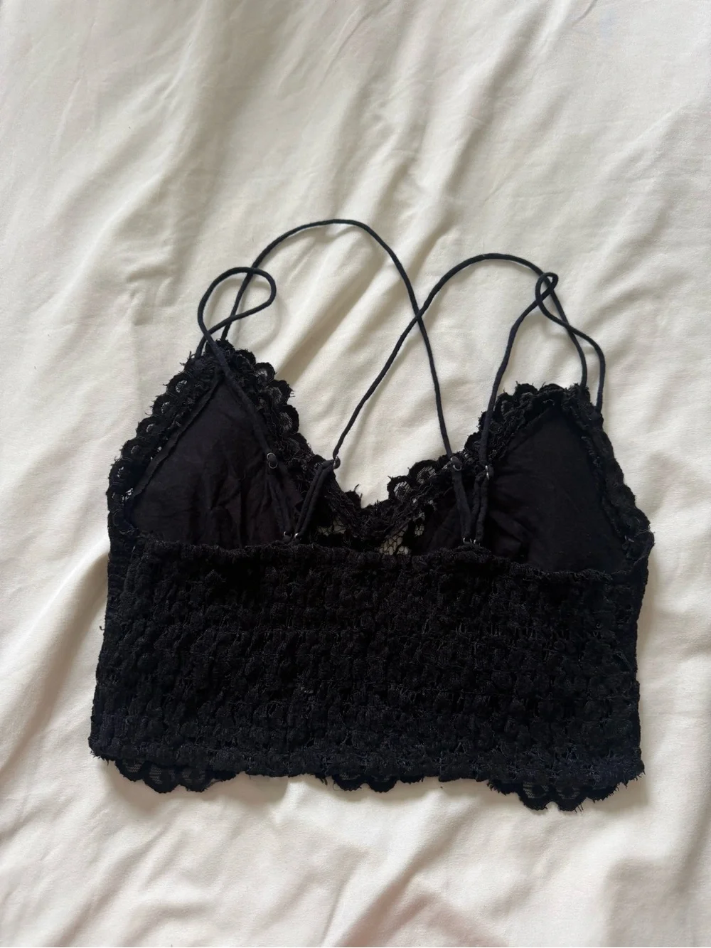 Free People | Black Velvet Lace Bralette | S